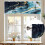 Αφηρημένη μαρμάρινη υφή Valance42x12in, μπλε & χρυσό, τσέπη για ράβδους, φιλτράρισμα 7