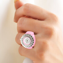 Rosa fingerringklokke i rustfritt stål