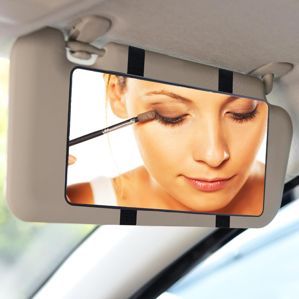 Hd Car Sun Visor Mirror With Strap, Cosmetic Mirror Compatible With Cars, Suvs, Trucks (Black) Black 9193271824879