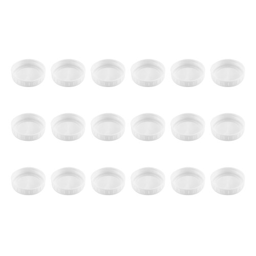 Plastic Regular Mouth Jar Lids Food Grade White18Pack 2