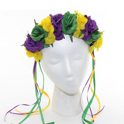 Tiara de Carnaval para mulheres com fita e flores. 1