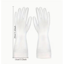 1 Pair Gradient Waterproof Latex Gloves for Women – Dishwashing, Cleaning, Non-Slip & Durable