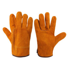 QenASHaing Cowhide welding gloves 10.63x5.12 inches, heat-resistant anti-cut durable protection, for workshop metalwork DIY home repair projects