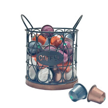 Coffee Pods Basket Round/Square Coffee Storage Basket for Kitchen Countertop Large Capacity Coffee Dispenser