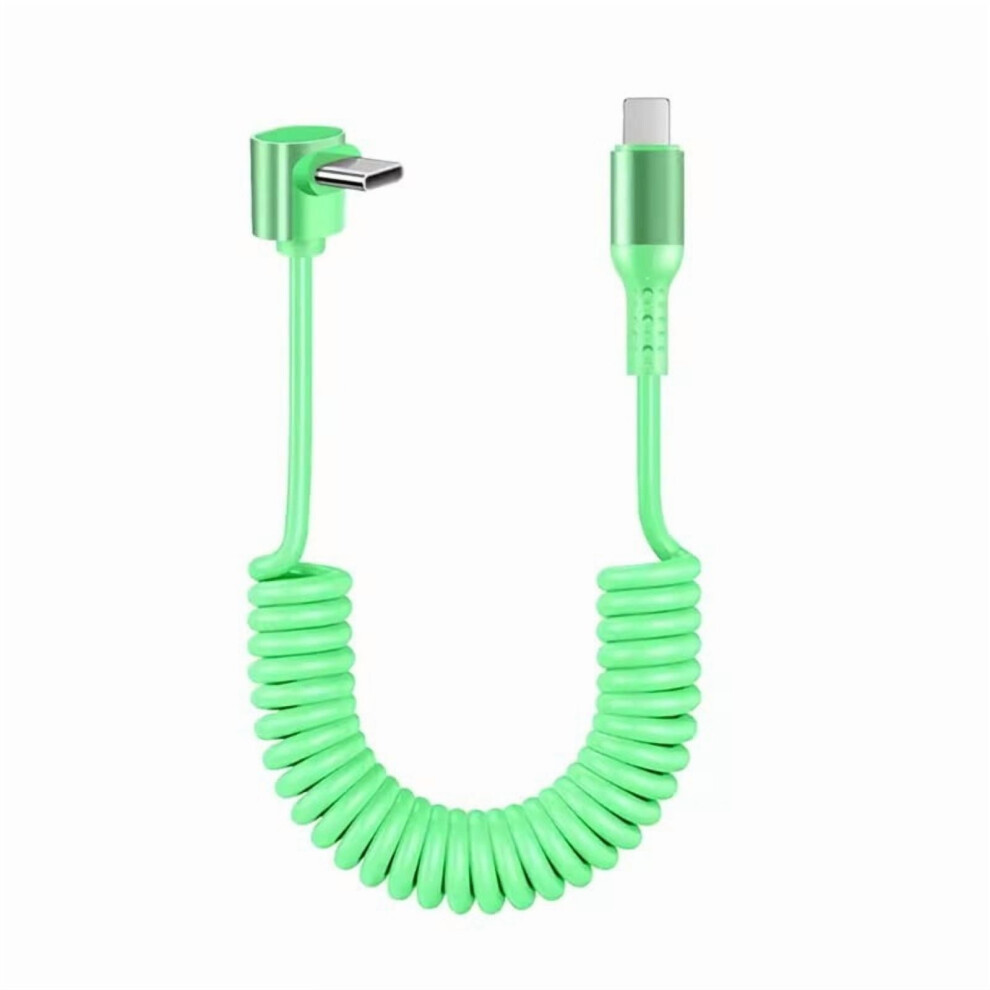 Type C To Type C Elbow Cable Fast Charging And Data Transfer Coiled 100W Power Delivery For Multiple Devices 9558633033878