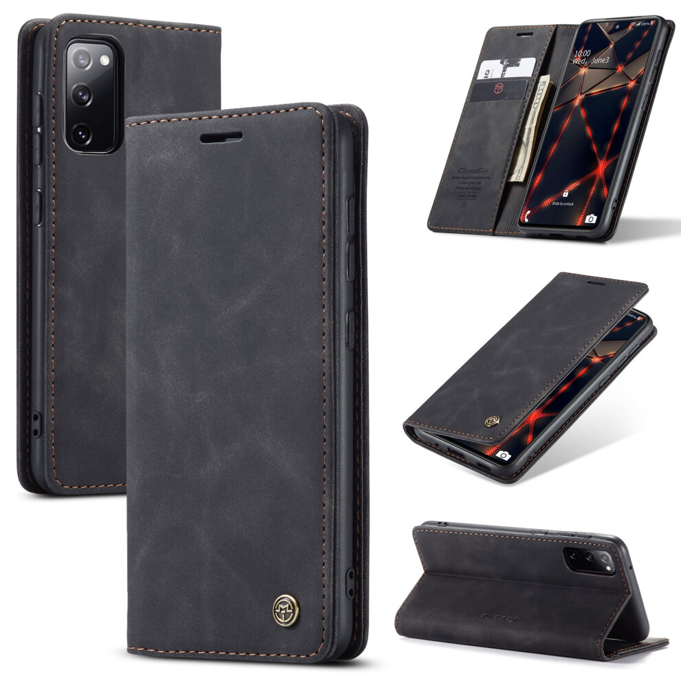 Caseme Leather Flip Wallet Case For Compatible With Samsung Galaxy S20 Fe 5G – Magnetic Closure, Card Holder, Kickstand, Shockproof 9558633033809