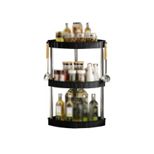 3 Tier Kitchen Spice Rack Shelf Countertop Corner Multifunctional Seasoning Supplies Rack Saving Spice Rack Organizer with Hooks