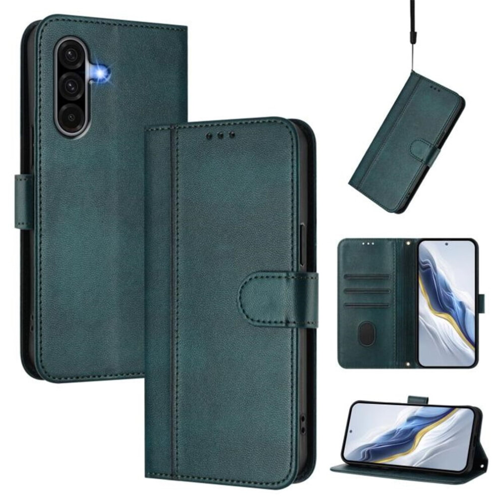 Compatible With Samsung Galaxy A36 5G/A56 5G 6.7" Wallet Case Â Flip Leather Tpu, Card Holder, Wrist Strap, Shockproof, Dark Green 9418476684517