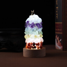USB Crystal Table Lamp with Natural Stone – Healing Energy Mood Light, Desk Decor & Gift (Compatible with USB)