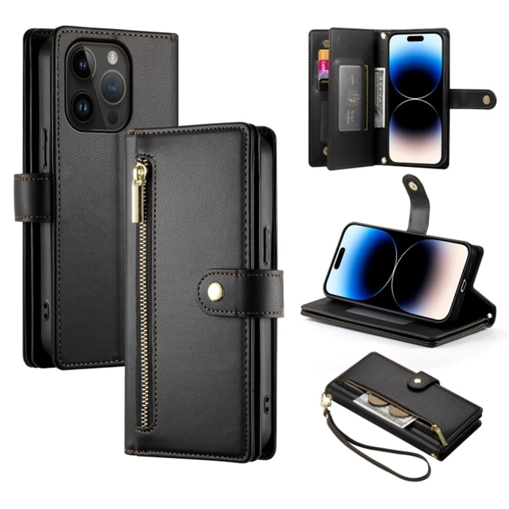 Iphone 14 Pro Wallet Case Leather 6.1 Inch Black 9130661399050