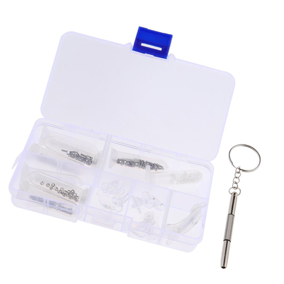 Eyeglass Sunglasses Micro Screwdriver Screws Nuts Nose Pads Plastic Caps Temple