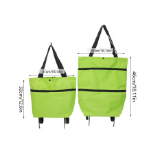 2 in 1 Foldable Shopping Cart,Shopping Bag Carts,Portable Rolling Tote Shopping Bag with Wheels,Grocery Tote Bag for Shopping