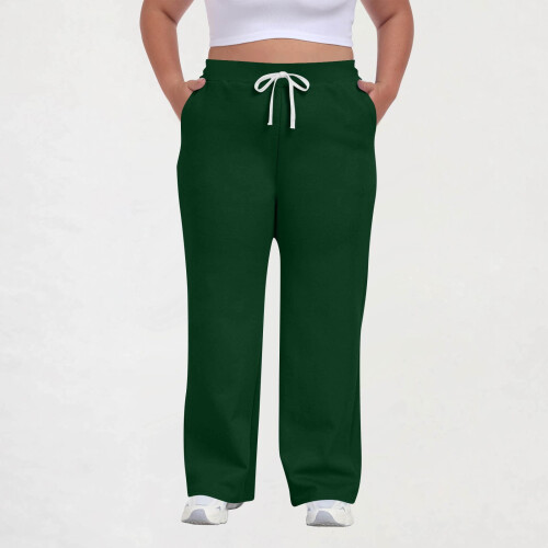 Damen-Freizeithose in Übergröße mit Kordelzug im Bund, einfarbig