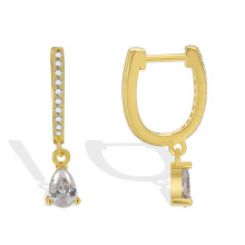 CZ Drop Earrings 18K Gold Plated Women
