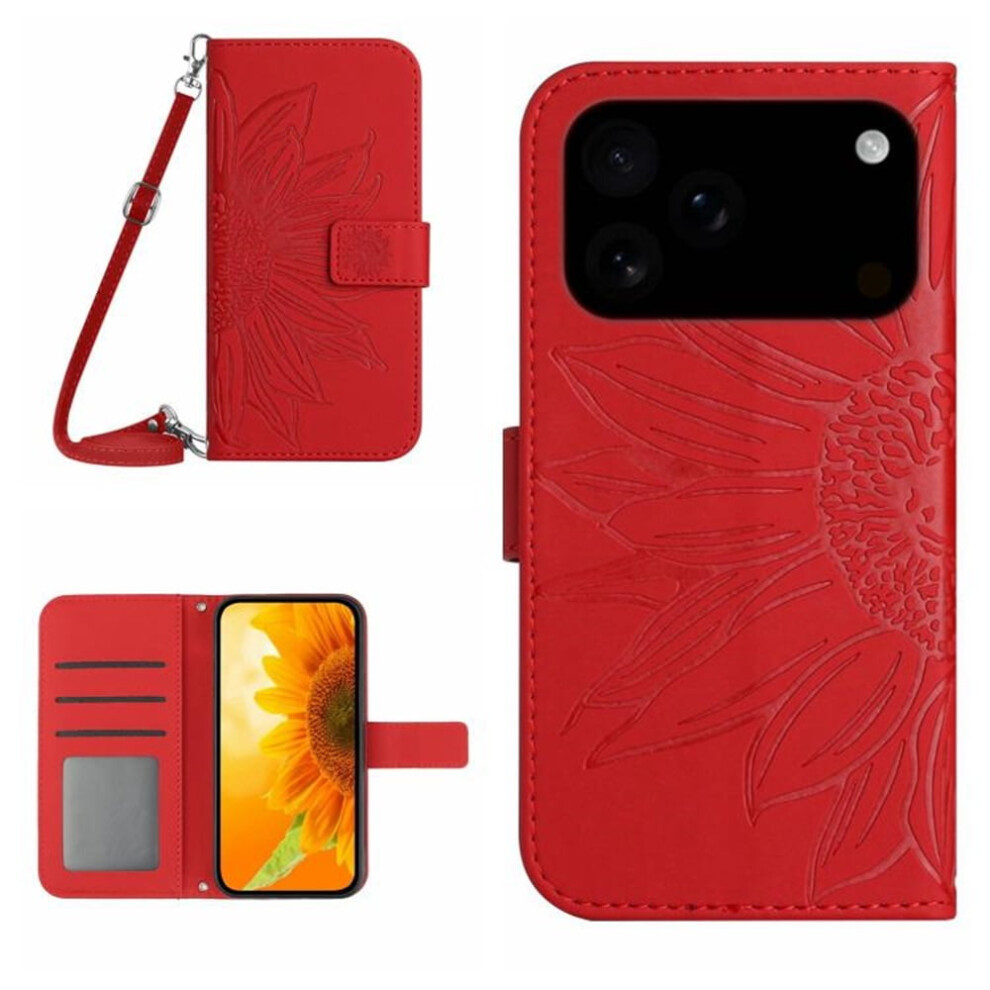Sunflower Embossed Pu Leather Flip Wallet Case For Iphone 9165521137350