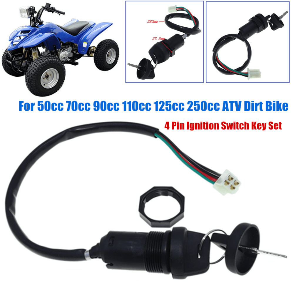 4 Pin Ignition Switch Key Set For 50Cc 70Cc 90Cc 110Cc 125Cc 250Cc Atv Dirt Bike 9418476685552