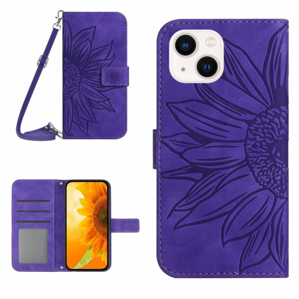 Sunflower Embossed Pu Leather Wallet Case For Iphone 15 9130661400565