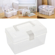 Plastic Storage Bin with Lid & Handle, Stackable, 7.68x4.13x4.33", Cute Organizer for Home/Office – 1 Pc