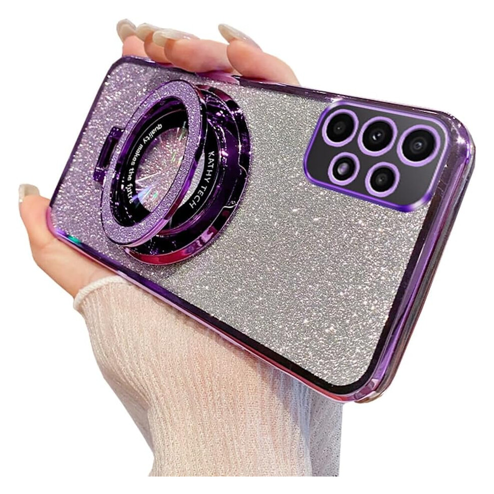 Magnetic Galaxy A53 5G Case With Magsafe, Glitter Sparkly Kickstand, Shockproof & Lens Protector Â Purple 9418476685507