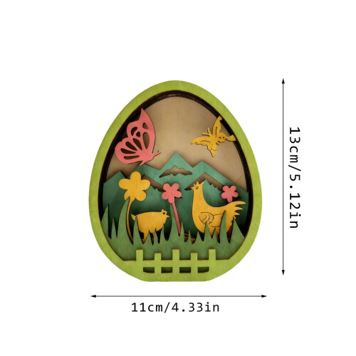 Trepynt med påskeegg Vårscene 13,5 cm 1