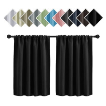 Thermal Short Blackout Curtains for Small Window - Darkening Curtains for Living Room Bedroom Kitchen - W29.9xL36 Inch Set of 2 Panels - Beige