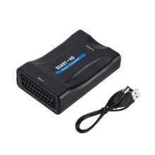 Analog SCART to Digital Multimedia Interfaces Converter 1080p 60Hz with USB Cable for Connecting Old Equipment to HDTVs