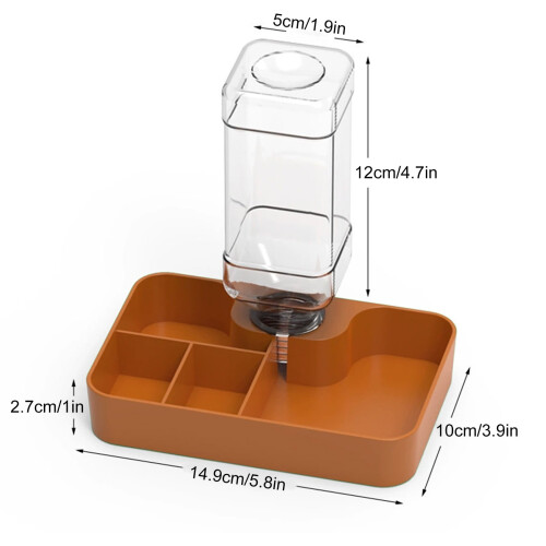 Hanging Bird Feeder Transparent Square Reservoir with 1