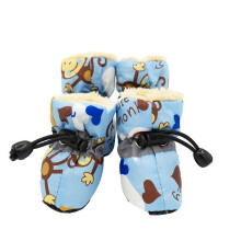 Winter Dog Shoes Boots – Warm Paw Protectors with Reflective Strip & Anti-Slip Sole, Size 3 (Blue), Compatible with Small/Medium Dogs & Puppies