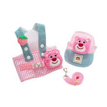 Pet Chest Strap Pulling Cat Rope Set, Cat & Dog Clothing, Outdoor Dog Lovable Supplies (Pink,M)