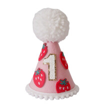 Chapeau de fête pour le 1er anniversaire d'une petite fille, chapeau en feutrine pour les fêtes et les célébrations, accessoire photo unique pour