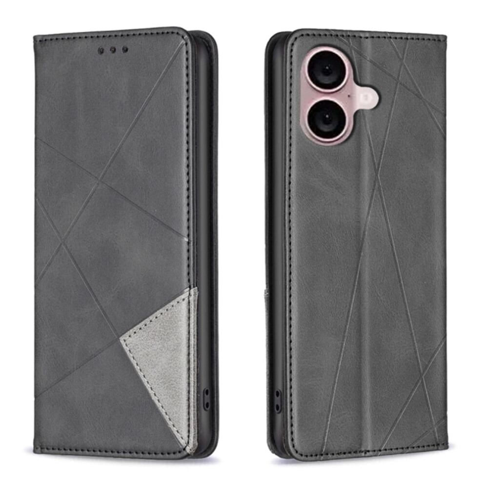 Rhombus Pattern Flip Wallet Leather Case For Iphone 16 Plus 9165521142354
