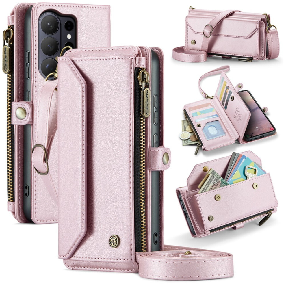 Caseme Leather Wallet Case For Compatible With Samsung Galaxy S26ultra Â Rfid Blocking, 10-Card Holder, Zipper Bills Slot, Magnetic Wrist Strap 9130661917728