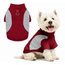 Weicher Fleece-Hundepullover mit Leinenring, Rot, XXL