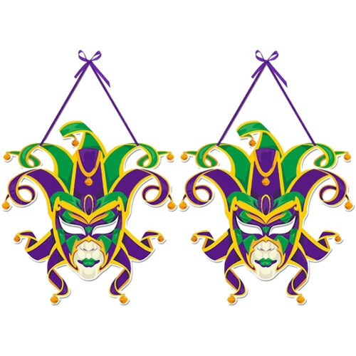 Mardi Gras dörrskylt – Pappersdekorationer, 2 st