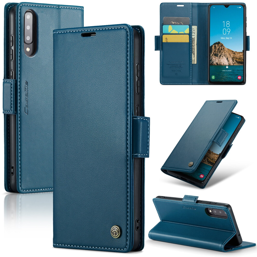 Caseme Leather Wallet Case For Compatible With Samsung Galaxy A30s/A50s/A50 Â Rfid Blocking, Magnetic Clasp, Kickstand, Blue 9130661918787