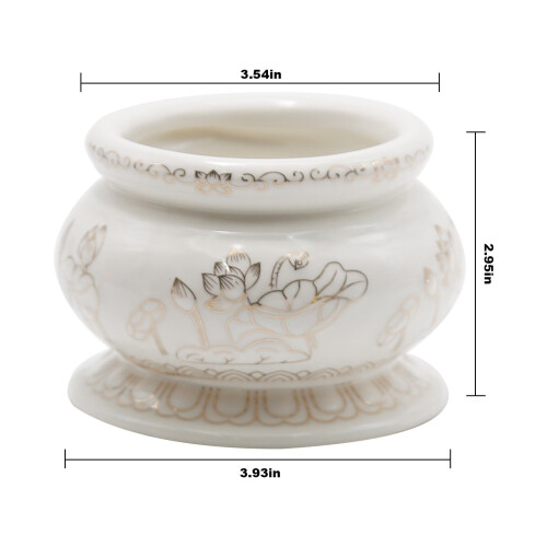 Brûleur d'encens en céramique blanche 10 cm 1