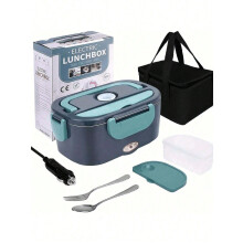 Boîte à lunch électrique portable pour voiture/maison – Étanche, 1,5 L, doublure en acier inoxydable, 110 V/12 V, chauffe-micro-ondes