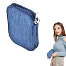 Crochet Hooks Case with Zipper – Portable Travel Storage Bag with Pockets & Needle Slots, Compatible with Various Crochet Hooks & Knitting Supplies