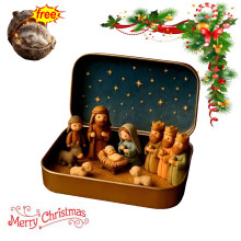 Mini Christmas Nativity Set Resin Indoor Decor 1PC