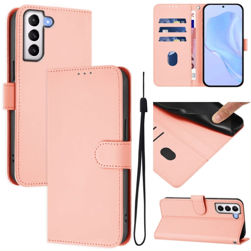 Wallet Case Compatible With Samsung Galaxy S21+ 5G Â Pu Leather Flip Folio, Magnetic Closure, 3-Card Slot & Wrist Strap, Pink 9170372128969