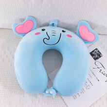 Kids Travel Pillow for Airplane, Road Trip, Car Seat - Neck, Chin Supporting - Memory Foam Insert and Cute Animal Plush Cover - Gift for Boys, Girls