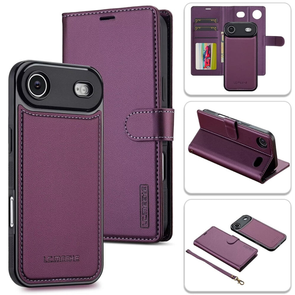 Lc.imeeke Iphone Air Wallet Case 2-In-1 Purple 937196942176
