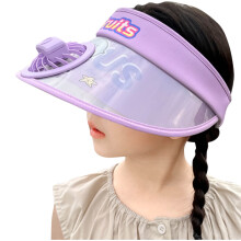 Sun Visor Hat with Fan Visor Hat Summer Cooling Fan Hat UPF50 and Empty Top Baseball Sun Cap for Kids Purple Free Size