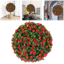Artificial Flower Ball 20cm Artificial Flower Ball – Decorative Faux Rose Topiary for Indoor and Outdoor Floral Decor Topiary Flower Ball