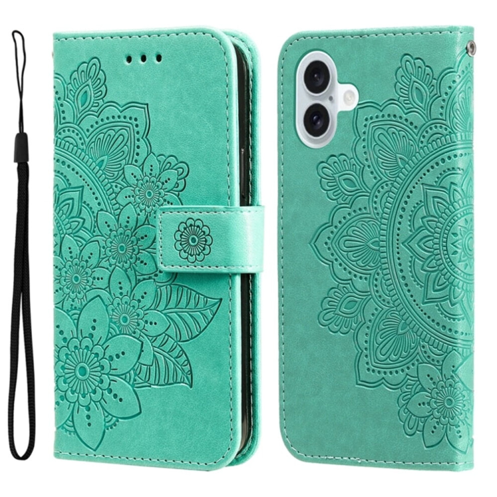 Iphone 16 6.1" Pu Leather Flip Wallet Case With Green 9165521138487