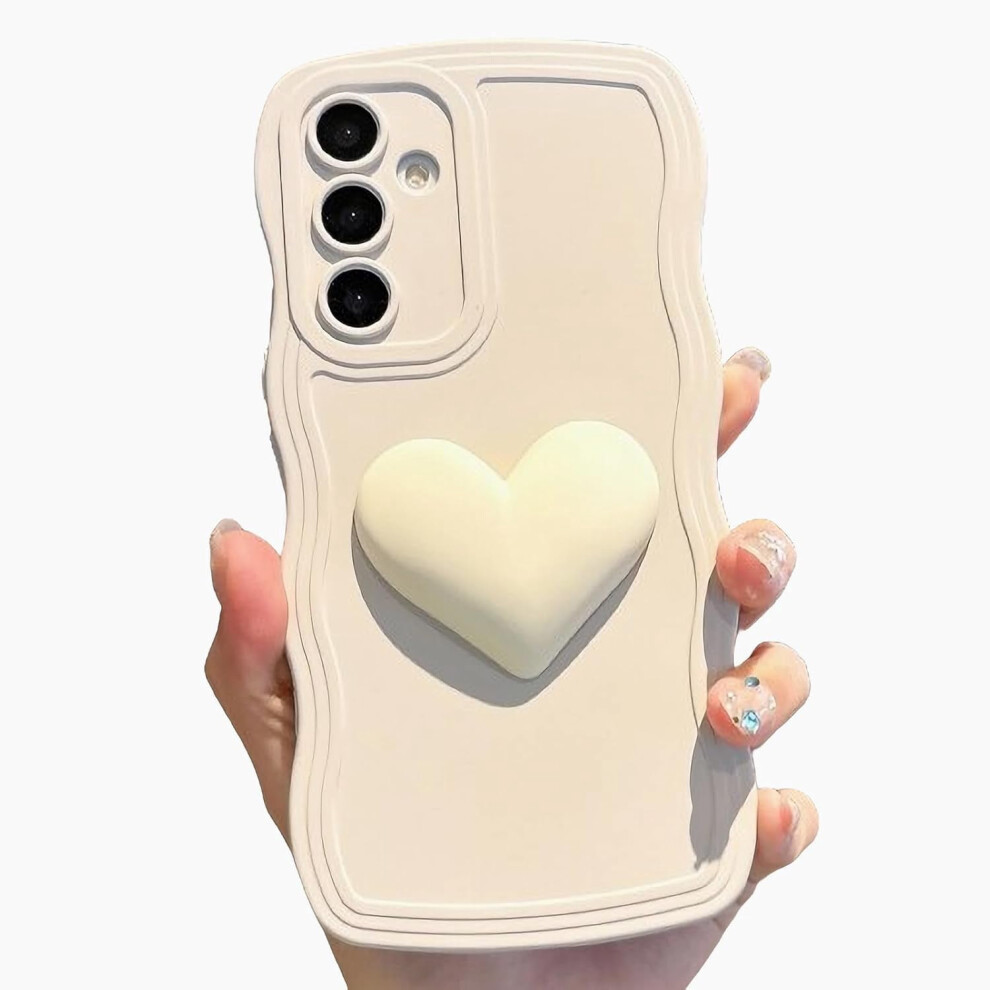 3D Love Heart Phone Case For Samsung Galaxy A34 5G White 937196940905