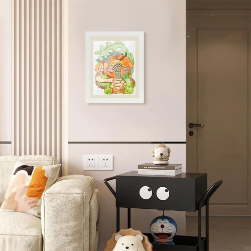 Moldura de madeira branca para fotos, 33 x 24 cm (13 x 9,5 polegadas) 2