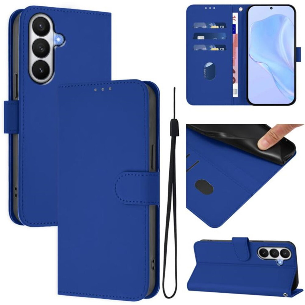 Wallet Case Compatible With Samsung Galaxy S26+ 5G Â Pu Leather Magnetic Flip Folio, 3-Card Slot & Wrist Strap, Dark Blue 9165521695058