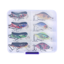 8Pcs Mini Crankbait Wobbler Lures, Artificial Hard Bait Swimbait for Bass & Freshwater Fishing – Compatible with Standard Rods