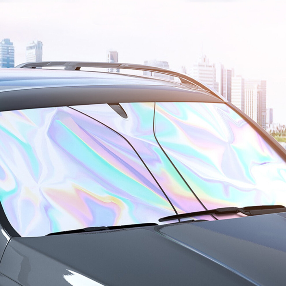 Car Windshield Sunshade Â Heat Reflective, Foldable, Double Ring & Storage Pouch, Compatible With Most Cars 9170372151622